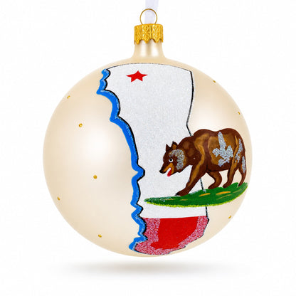 California State, USA Glass Ball Christmas Ornament 4 Inches