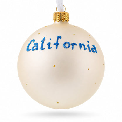 California State, USA Glass Ball Christmas Ornament 4 Inches