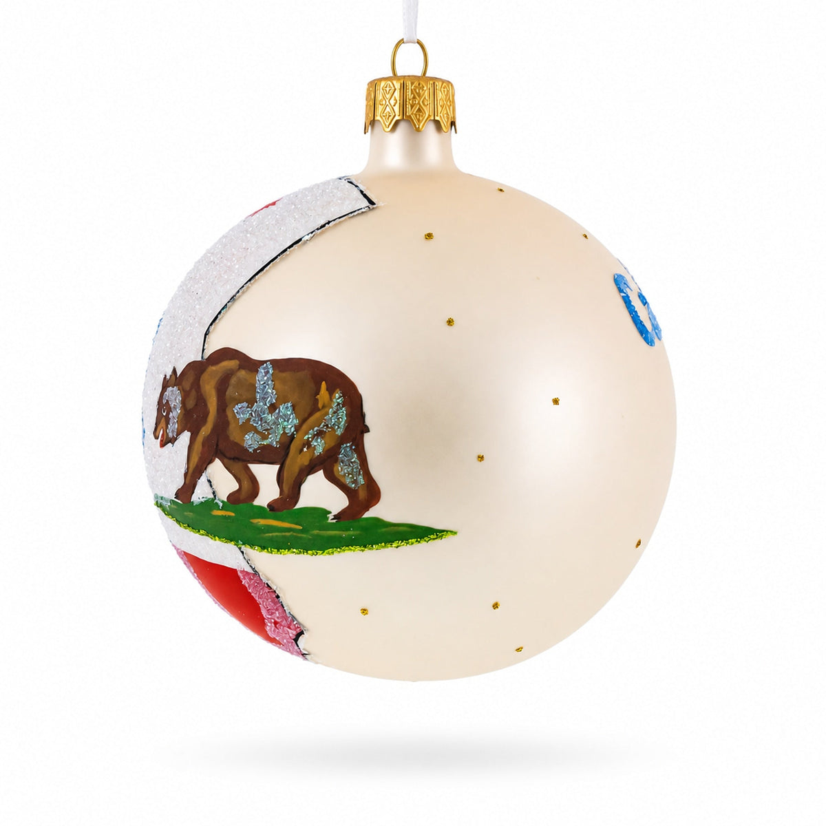California State, USA Glass Ball Christmas Ornament 4 Inches