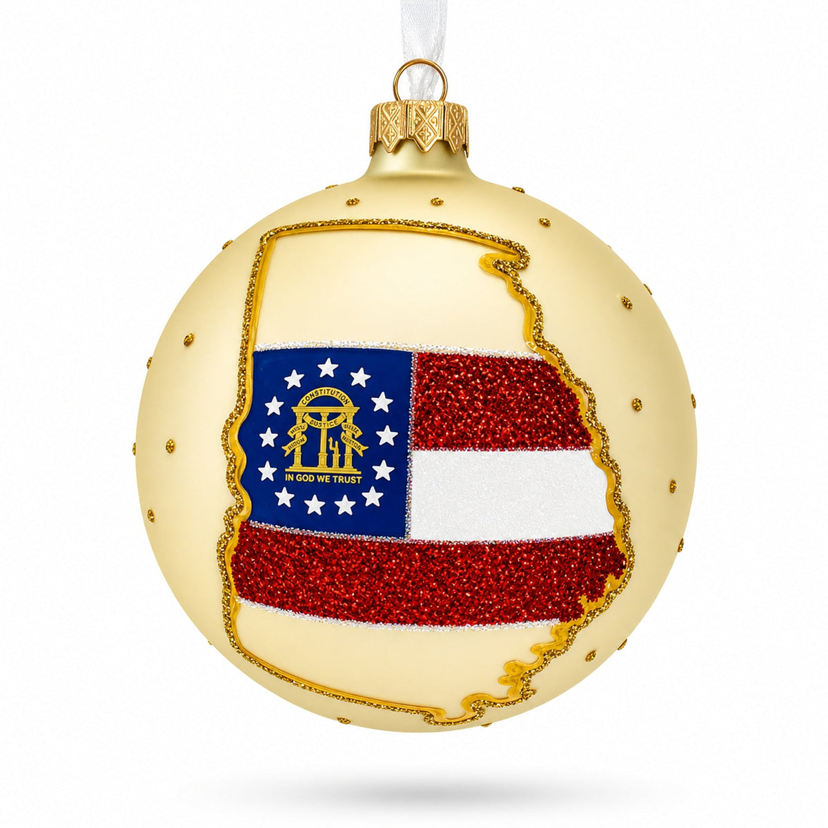 Georgia State, USA Glass Ball Christmas Ornament 4 Inches