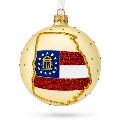 Georgia State, USA Glass Ball Christmas Ornament 4 Inches