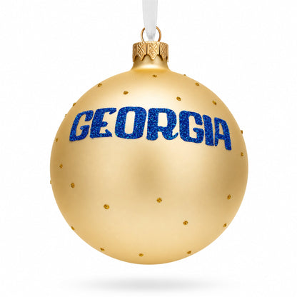 Georgia State, USA Glass Ball Christmas Ornament 4 Inches