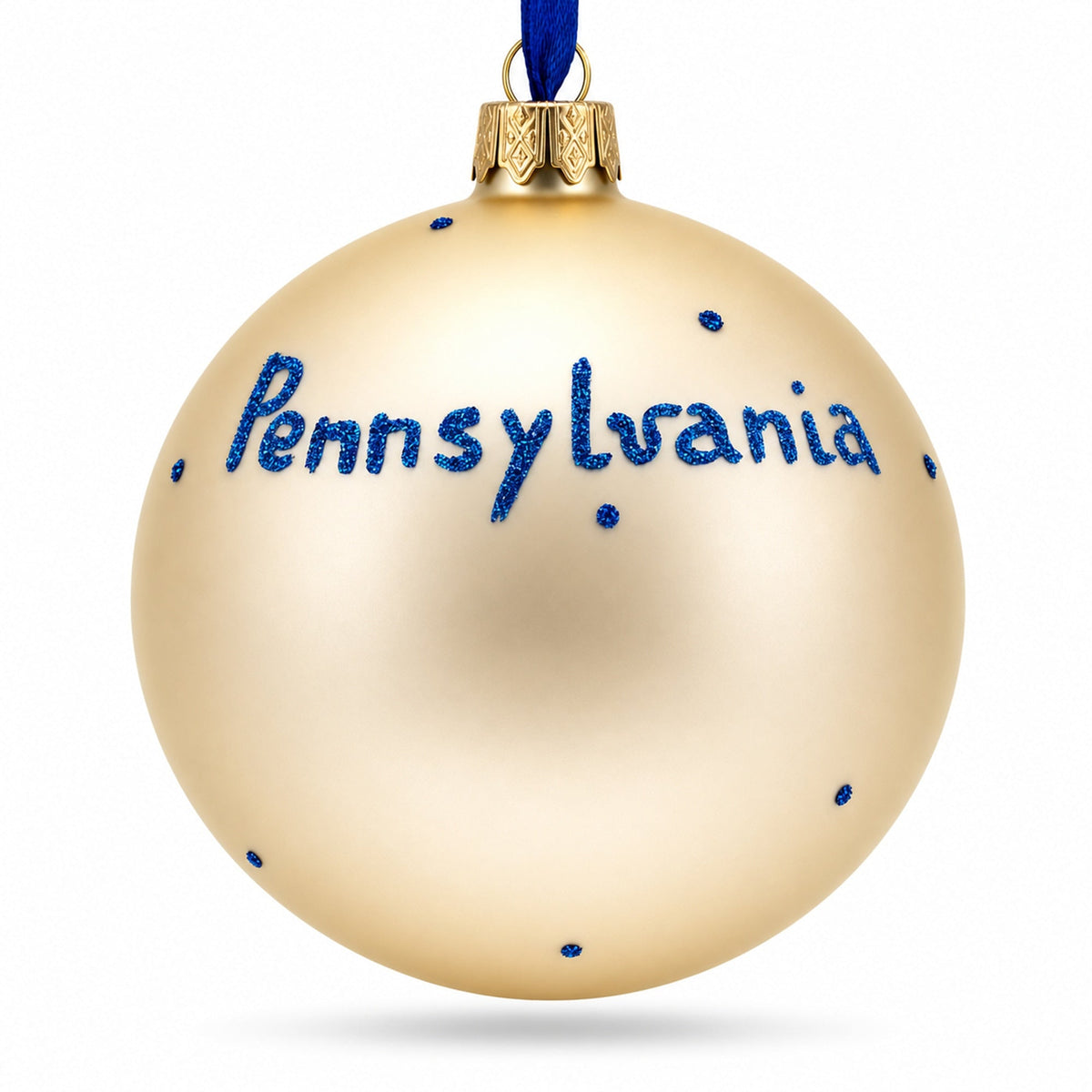 Pennsylvania State, USA Glass Ball Christmas Ornament 4 Inches