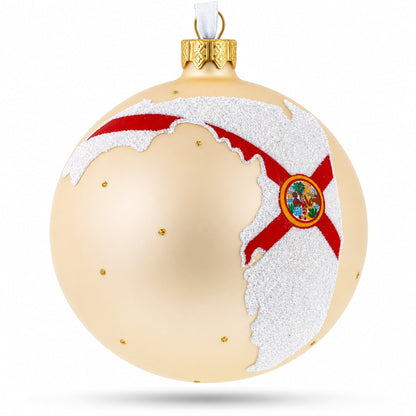 Florida State, USA Glass Ball Christmas Ornament 4 Inches