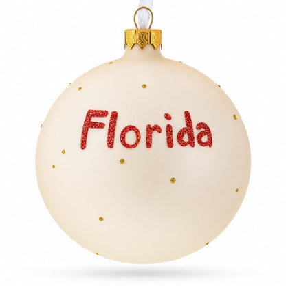 Florida State, USA Glass Ball Christmas Ornament 4 Inches