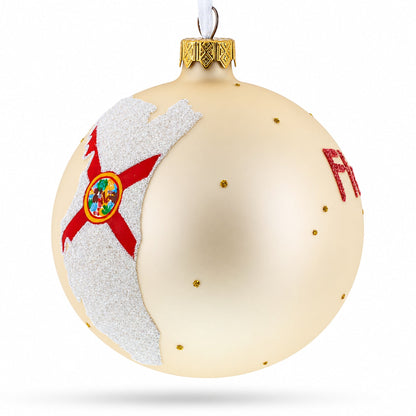 Florida State, USA Glass Ball Christmas Ornament 4 Inches