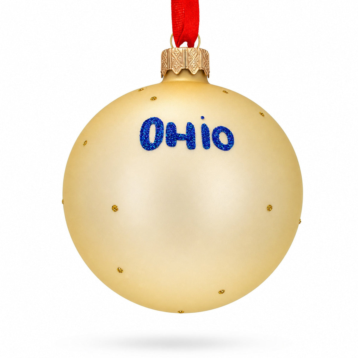 Ohio State, USA Glass Ball Christmas Ornament 4 Inches