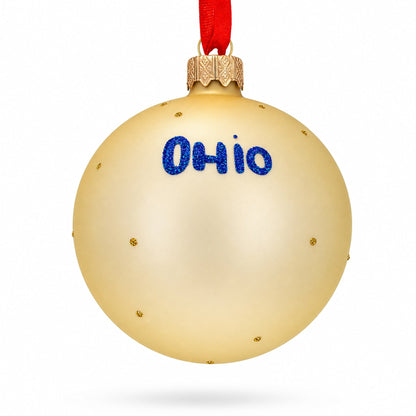 Ohio State, USA Glass Ball Christmas Ornament 4 Inches