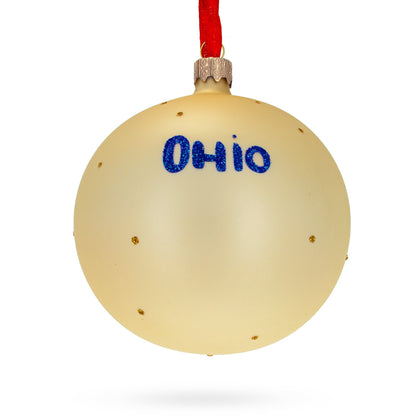 Ohio State, USA Glass Ball Christmas Ornament 4 Inches