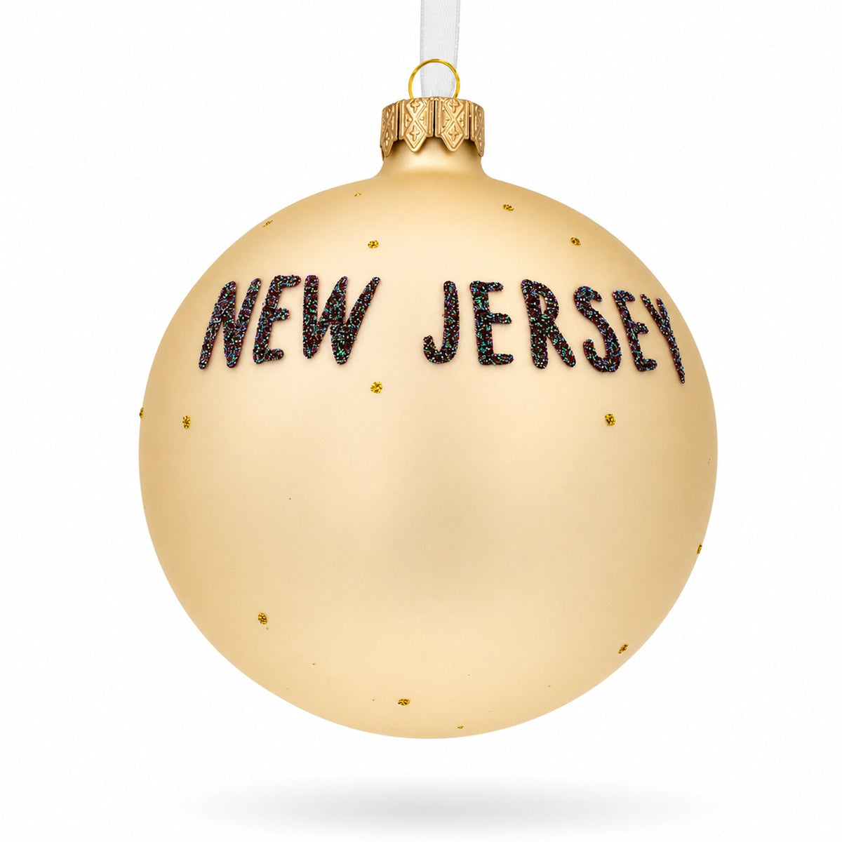 New Jersey State, USA Glass Ball Christmas Ornament 4 Inches