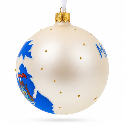 Michigan State, USA Glass Ball Christmas Ornament 4 Inches