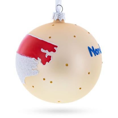 North Carolina State Glass Ball Christmas Ornament 4 Inches