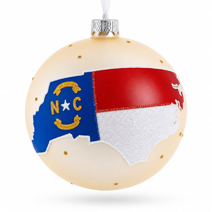 North Carolina State Glass Ball Christmas Ornament 4 Inches