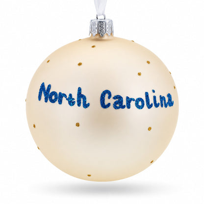 North Carolina State Glass Ball Christmas Ornament 4 Inches