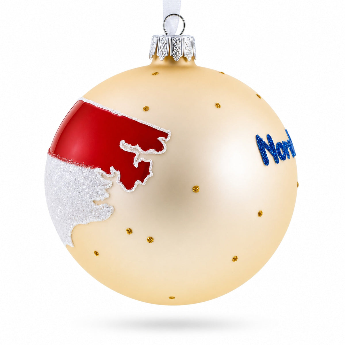 North Carolina State Glass Ball Christmas Ornament 4 Inches