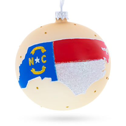 North Carolina State Glass Ball Christmas Ornament 4 Inches