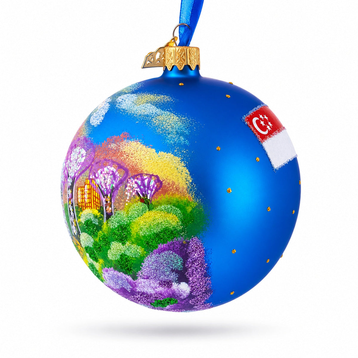 Botanic Gardens, Singapore Glass Ball Christmas Ornament 4 Inches