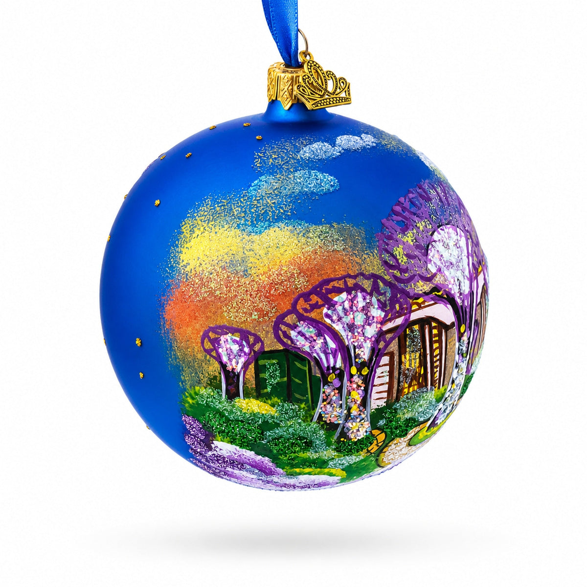 Botanic Gardens, Singapore Glass Ball Christmas Ornament 4 Inches