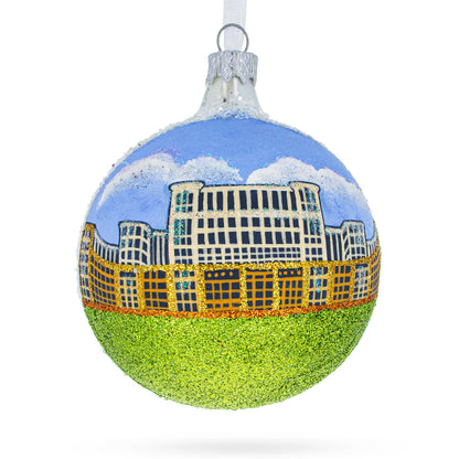 Palace of Parliament, Bucharest, Romania Glass Ball Ornament 3.25 Inches