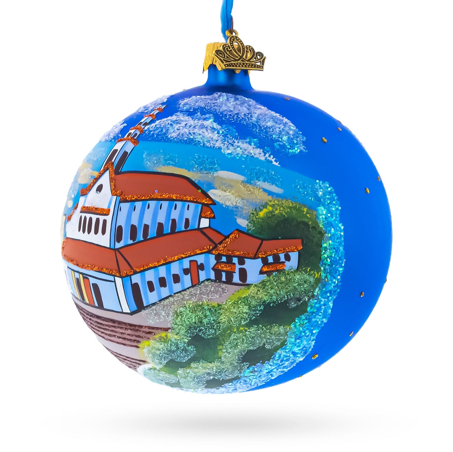 Mount Monserrate, Bogota, Colombia Glass Ball Christmas Ornament 4 Inches