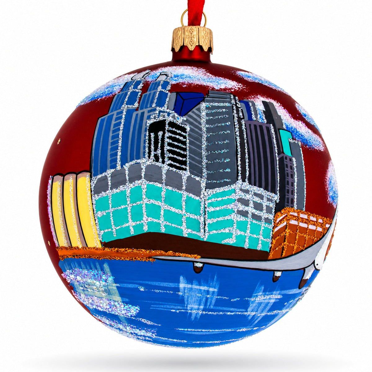 Puerto Madero, Buenos Aires, Argentina Glass Ball Christmas Ornament 4 Inches
