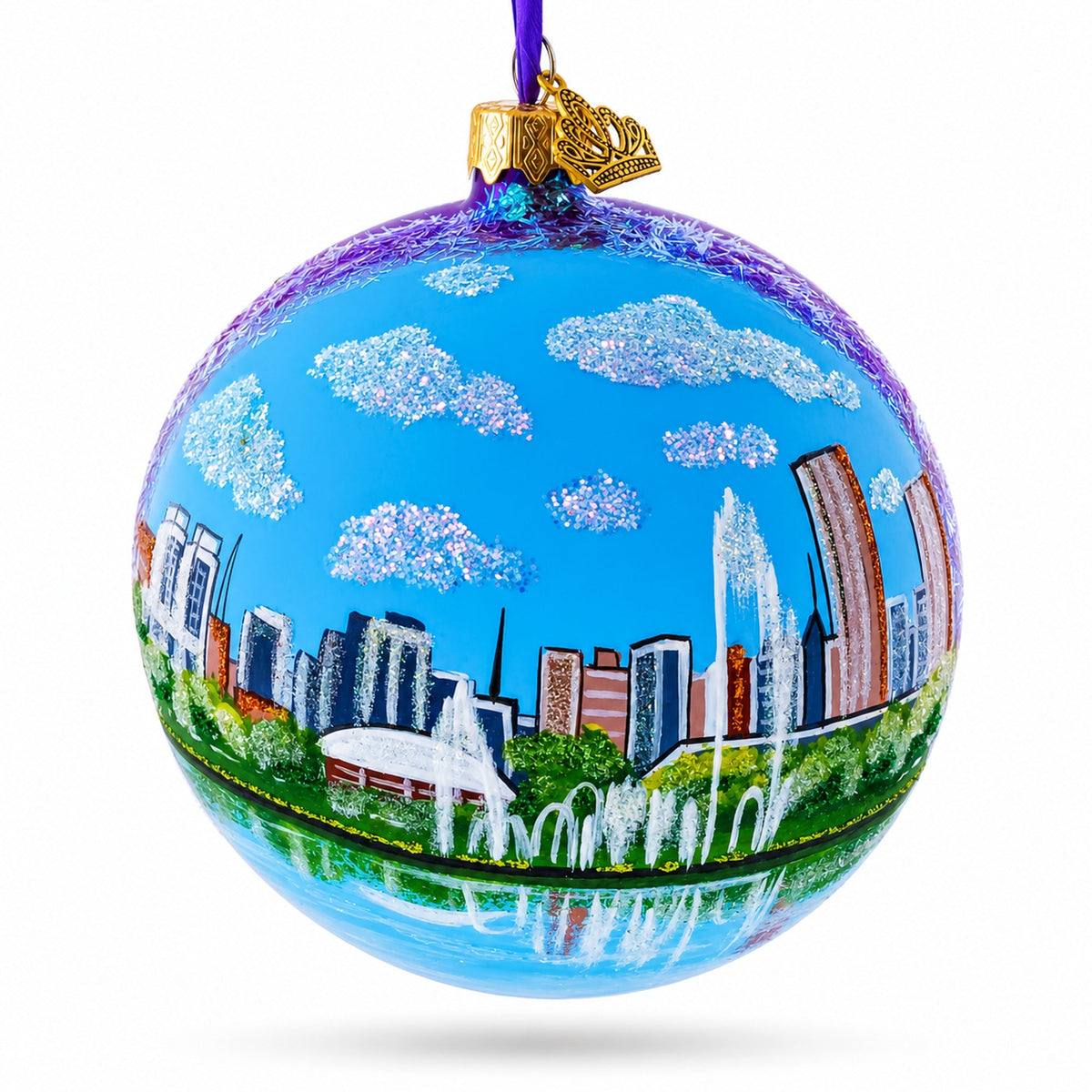 Parque Ibirapuera, Sao Paulo,  Brazil Glass Ball Christmas Ornament 4 Inches