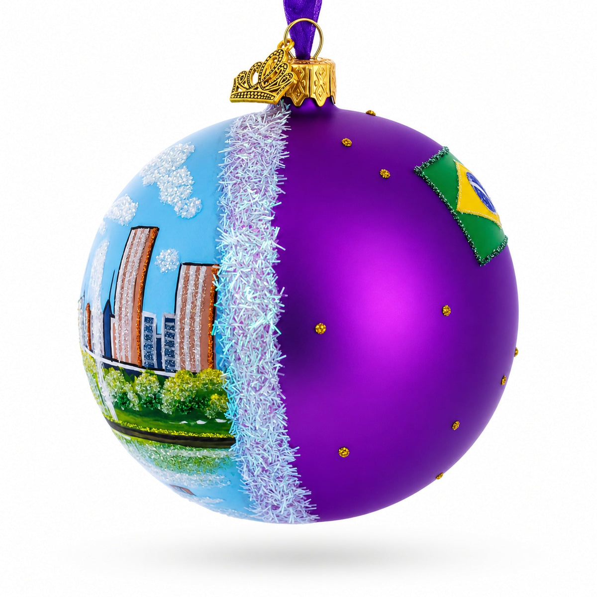 Parque Ibirapuera, Sao Paulo,  Brazil Glass Ball Christmas Ornament 4 Inches