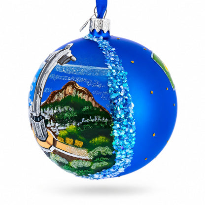 Corcovado Christ the Redeemer, Rio de Janeiro, Brazil Glass Christmas Ornament 4 Inches