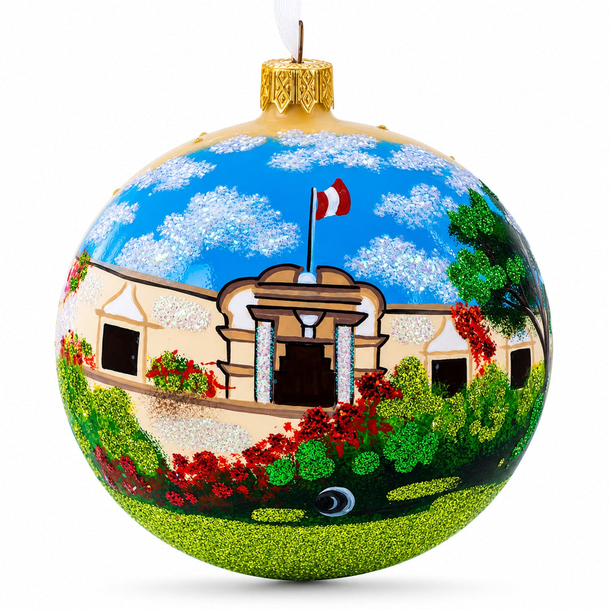 Museo Larco, Lima, Peru Glass Ball Christmas Ornament 4 Inches