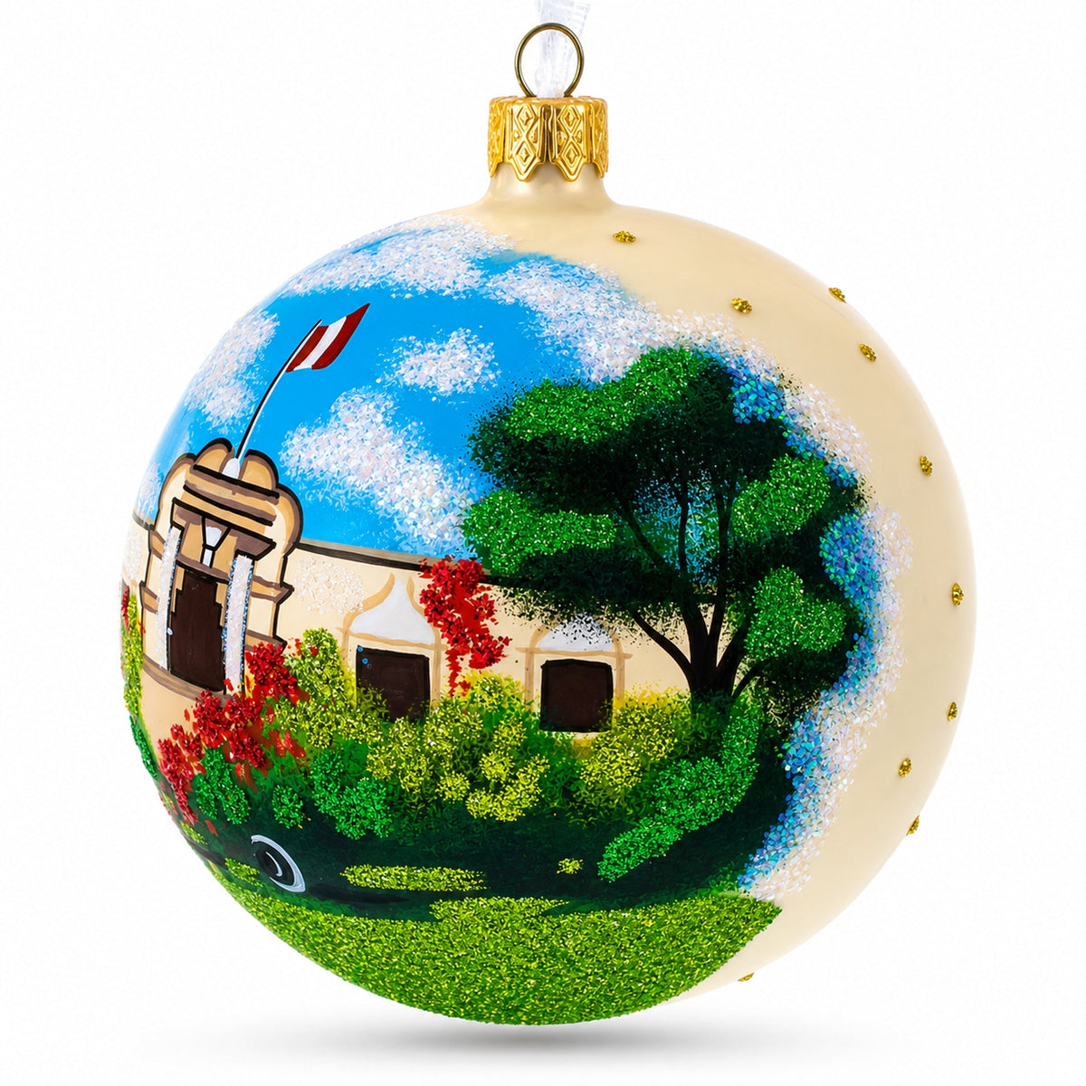 Museo Larco, Lima, Peru Glass Ball Christmas Ornament 4 Inches