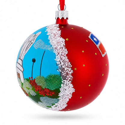 Cerro San Cristobal, Santiago, Chile Glass Ball Christmas Ornament 4 Inches
