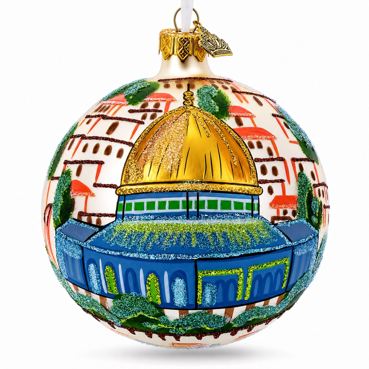 Western Wall, Temple Mount, Jerusalem, Israel Glass Ball Christmas Ornament 4 Inches