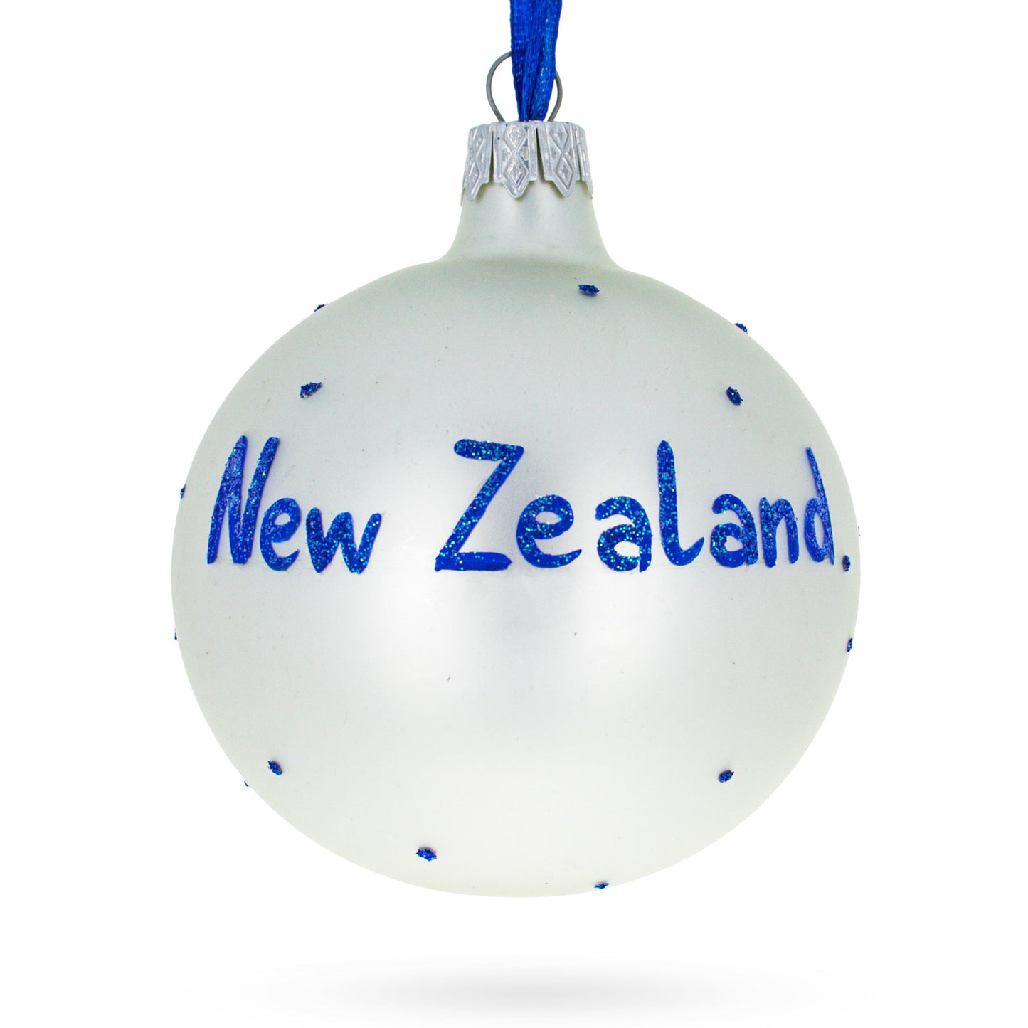 Flag of New Zealand Glass Ball Christmas Ornament 3.25 Inches