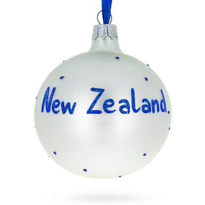 Flag of New Zealand Glass Ball Christmas Ornament 3.25 Inches