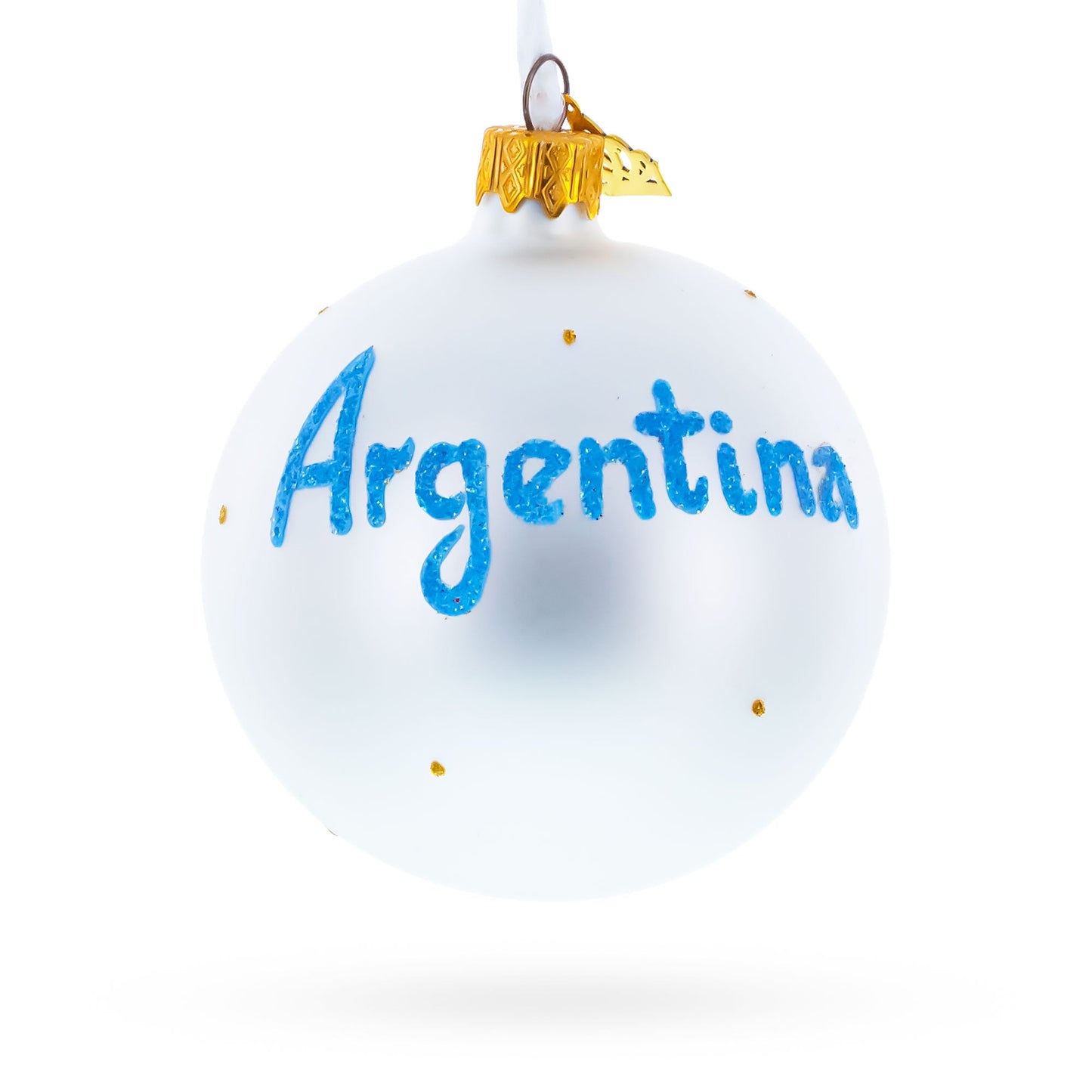 Flag of Argentina Glass Ball Christmas Ornament 3.25 Inches