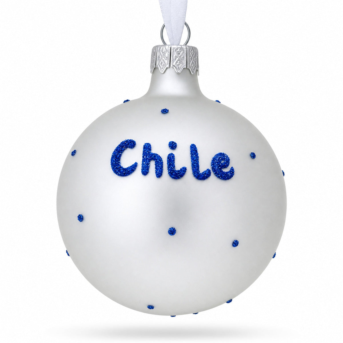 Flag of Chile Glass Ball Christmas Ornament 3.25 Inches