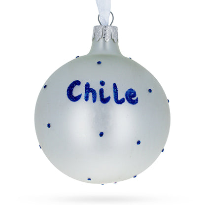 Flag of Chile Glass Ball Christmas Ornament 3.25 Inches