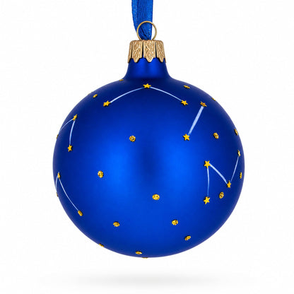 Cancer Zodiac Horoscope Sign Glass Ball Christmas Ornament 3.25 Inches