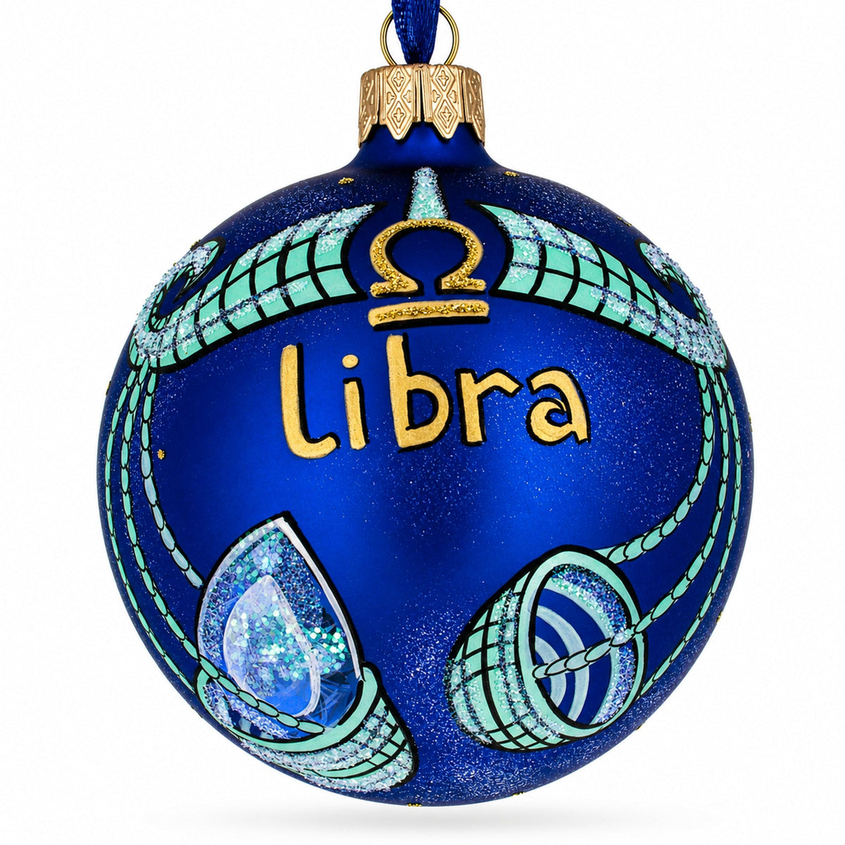 Libra Zodiac Horoscope Sign Glass Ball Christmas Ornament 3.25 Inches