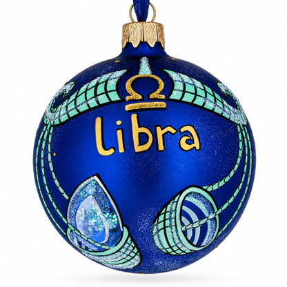 Libra Zodiac Horoscope Sign Glass Ball Christmas Ornament 3.25 Inches