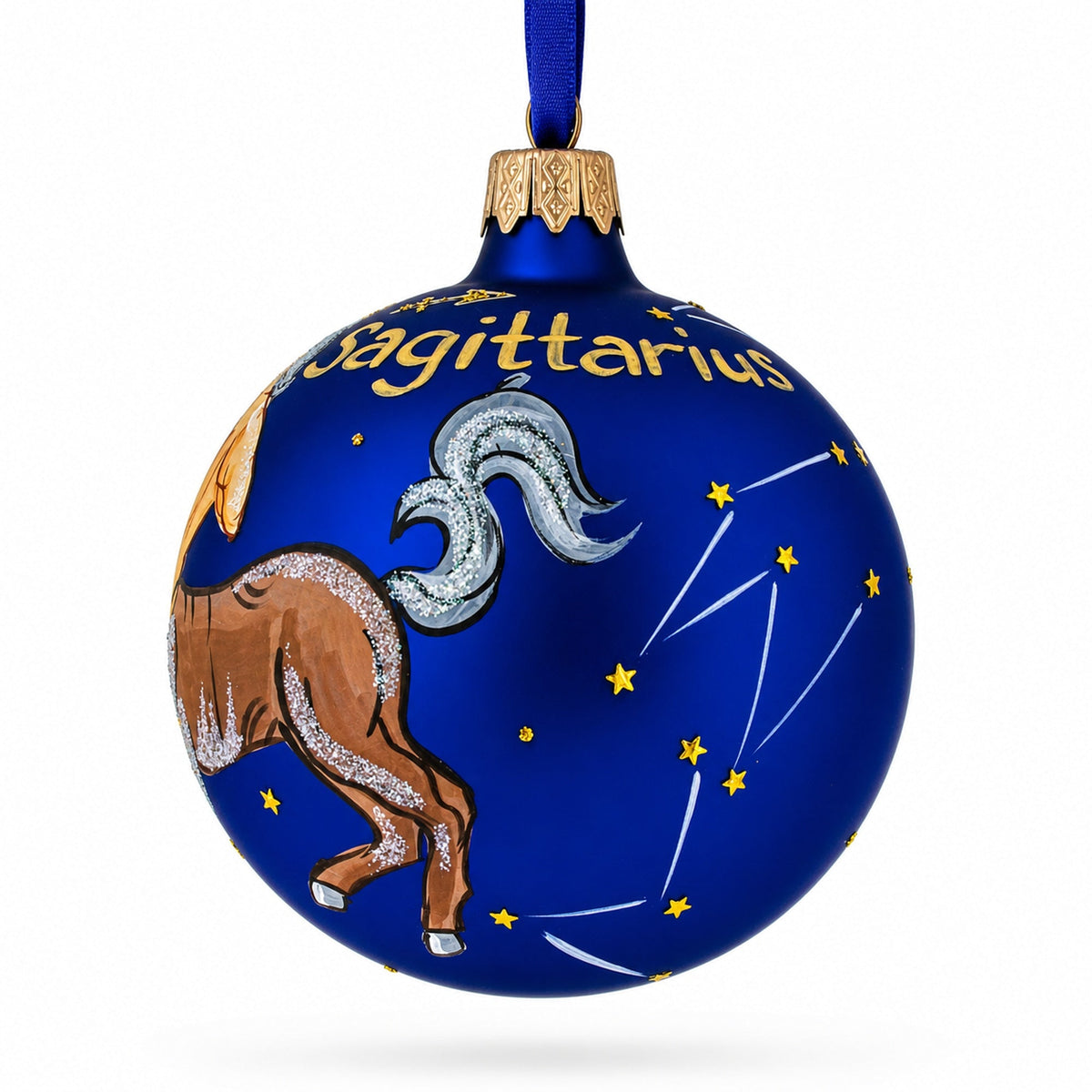 Sagittarius Zodiac Horoscope Sign Glass Ball Christmas Ornament 3.25 Inches