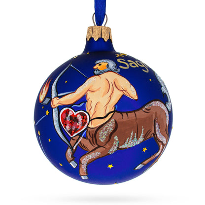 Sagittarius Zodiac Horoscope Sign Glass Ball Christmas Ornament 3.25 Inches