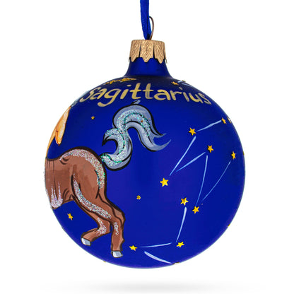Sagittarius Zodiac Horoscope Sign Glass Ball Christmas Ornament 3.25 Inches