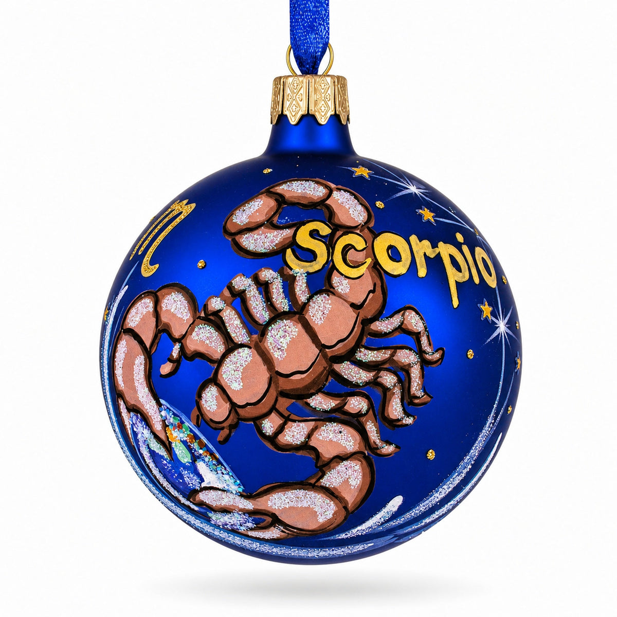 Scorpio Zodiac Horoscope Sign Glass Ball Christmas Ornament 3.25 Inches