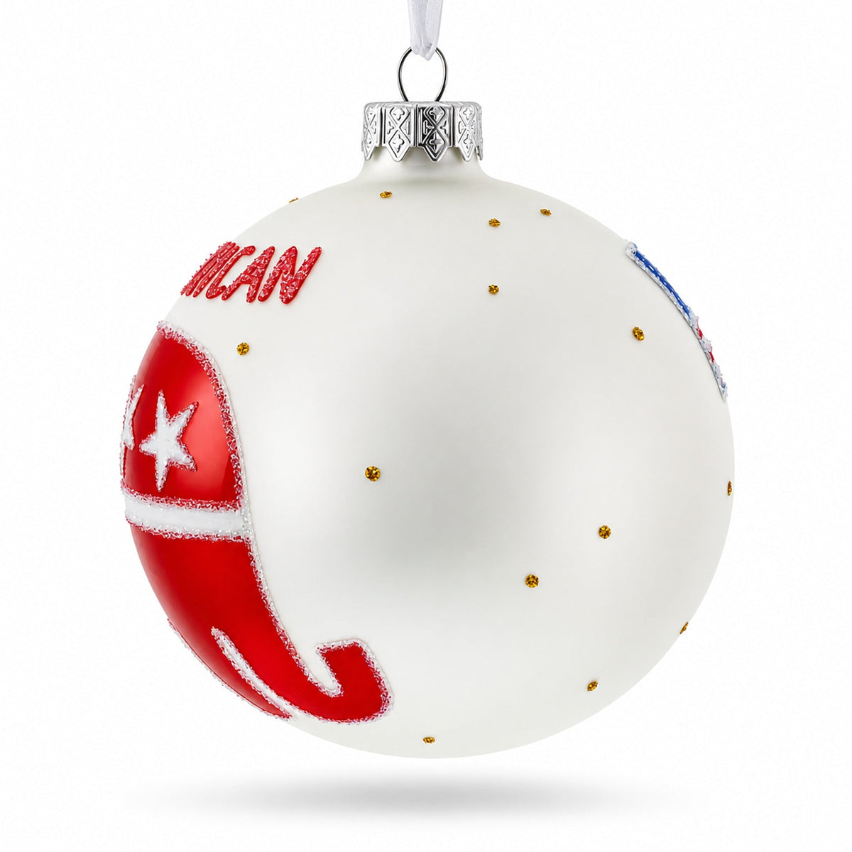 Republican Elephant Glass Ball Christmas Ornament 4 Inches