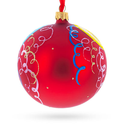 New Year Celebration Glass Ball Christmas Ornament 4 Inches