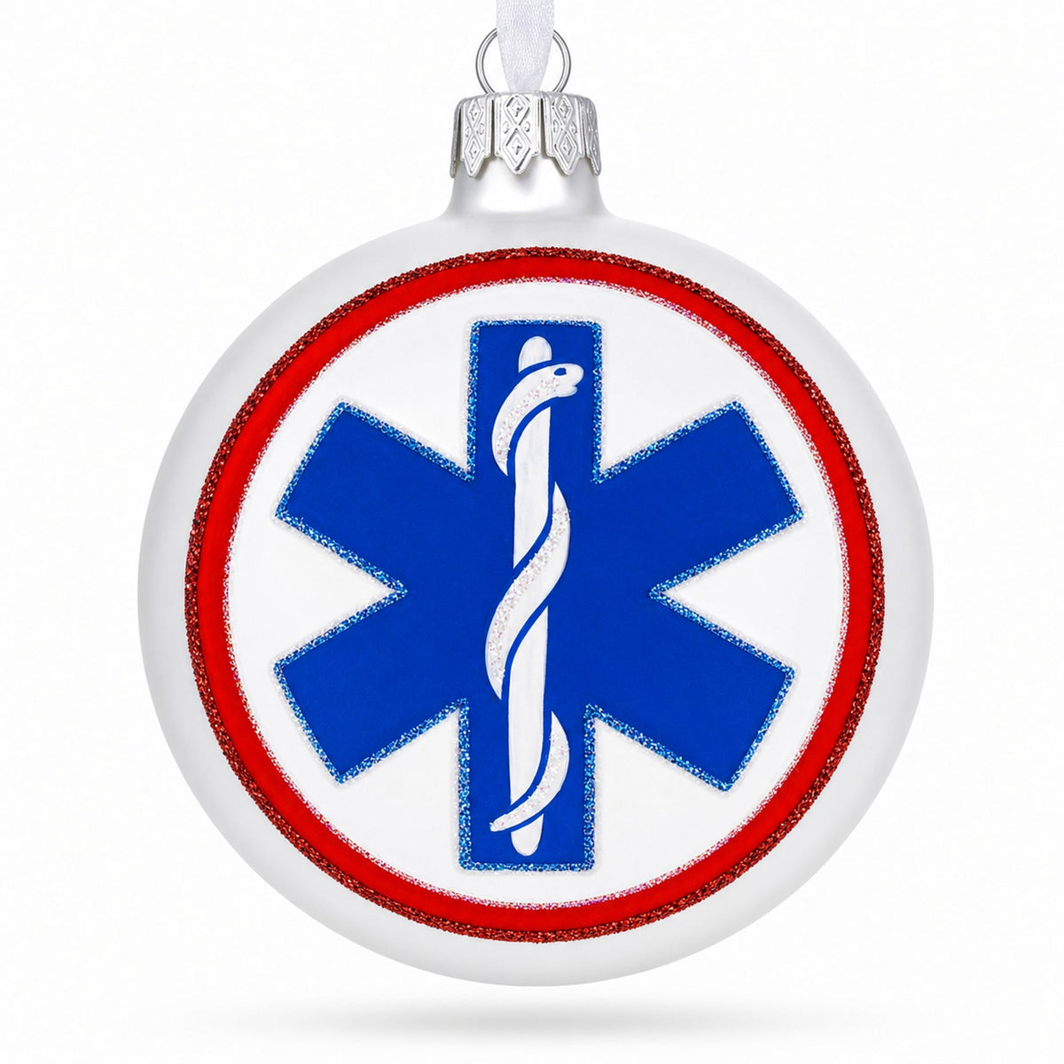 Paramedic Emergency First Responders Glass Ball Christmas Ornament 4 Inches