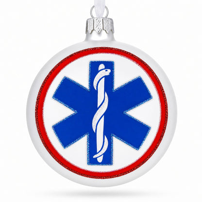 Paramedic Emergency First Responders Glass Ball Christmas Ornament 4 Inches