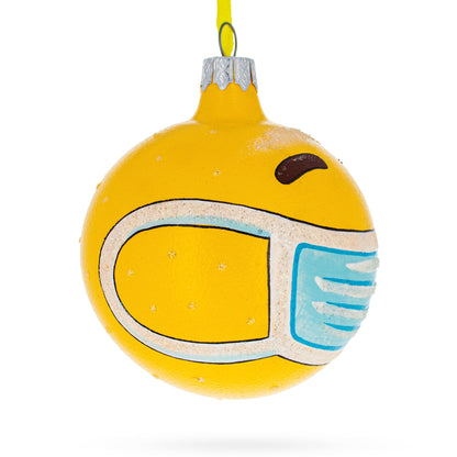 Masked Emotions of Quarantine Glass Ball Christmas Ornament 3.25 Inches