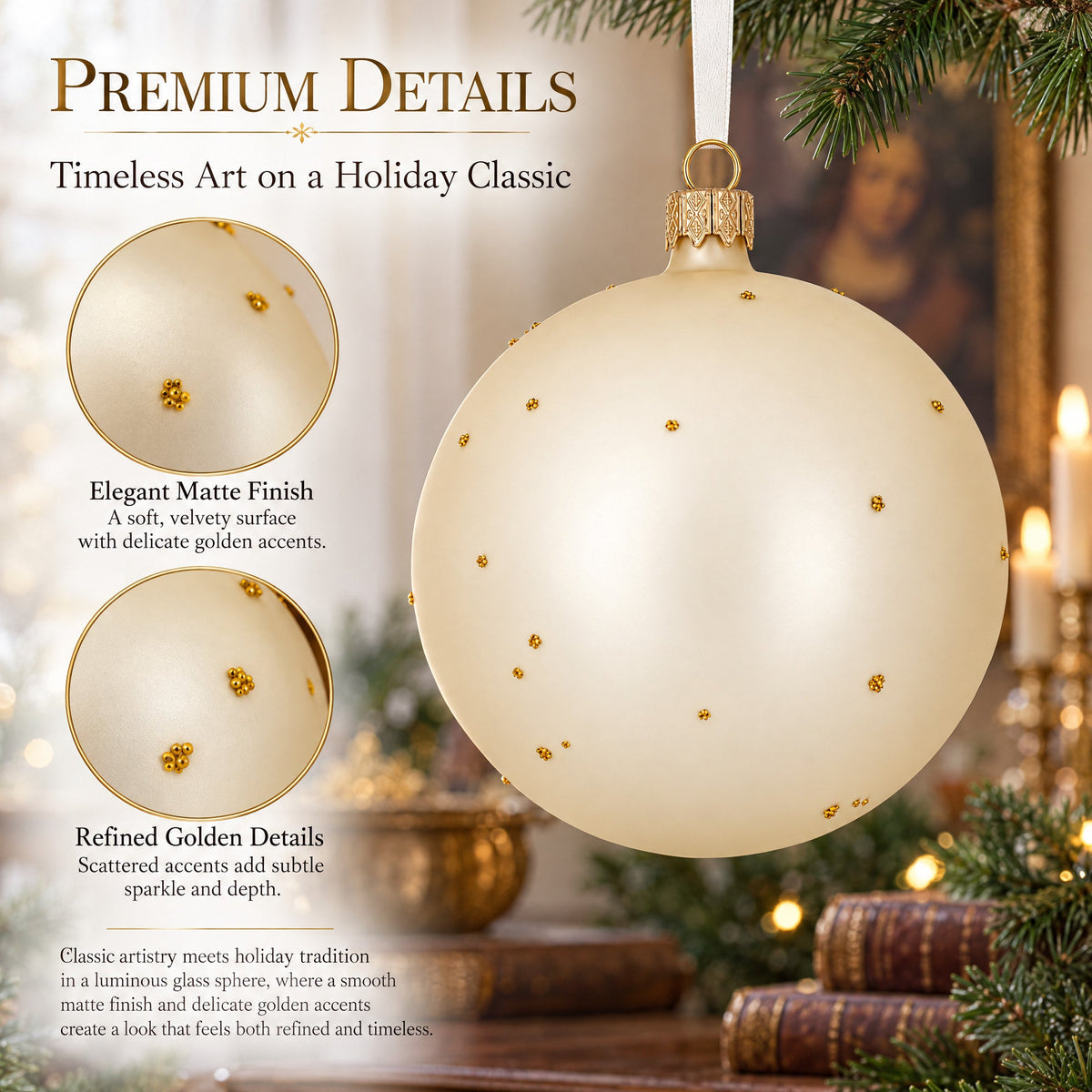 1500 'Salvator Mundi' Masterpiece by Leonardo da Vinci Glass Ball Christmas Ornament 4 Inches